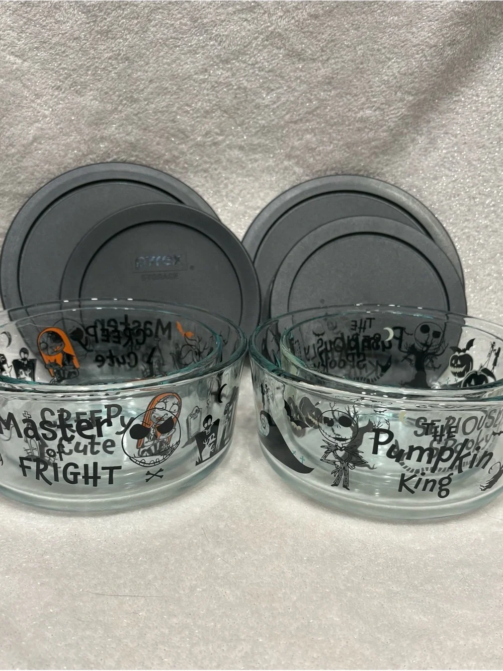 Nightmare Before Christmas Pyrex Set of 4
